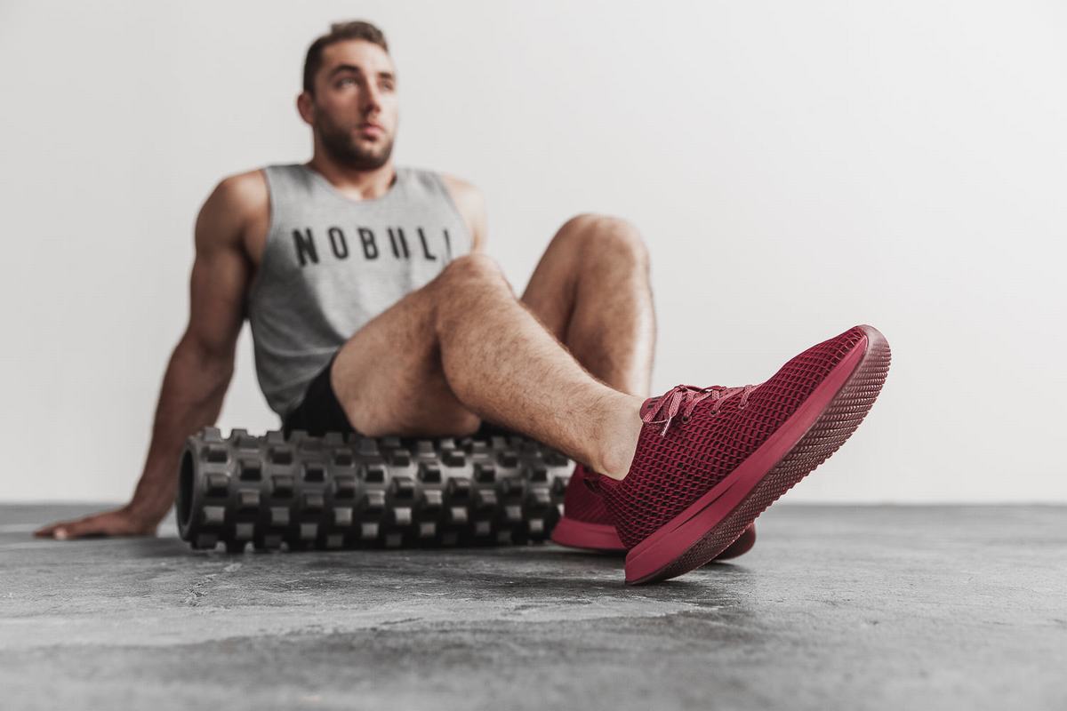 Nobull Mesh Runner Men's Running Shoes Burgundy | Australia (SY6072)